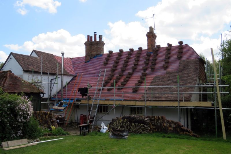 Old,Farm,House,Being,Reroofed Old,Farm,House,Being,Reroofed